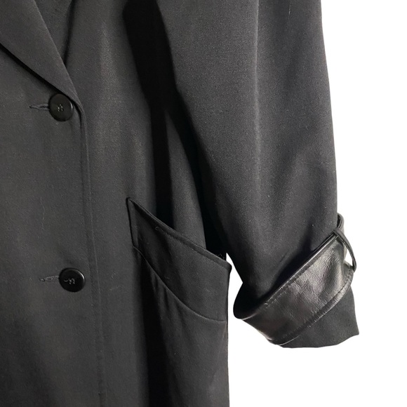 Mannequin Vintage Women's Black 100% Wool Double Breasted Trench Coat - Picture 5 of 12